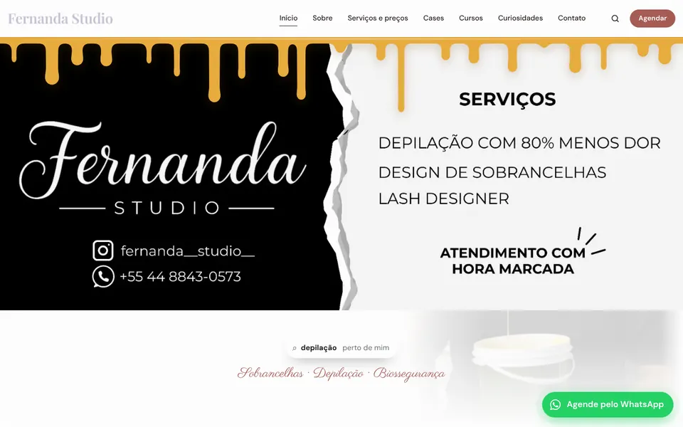 Site Fernanda Studio no computador