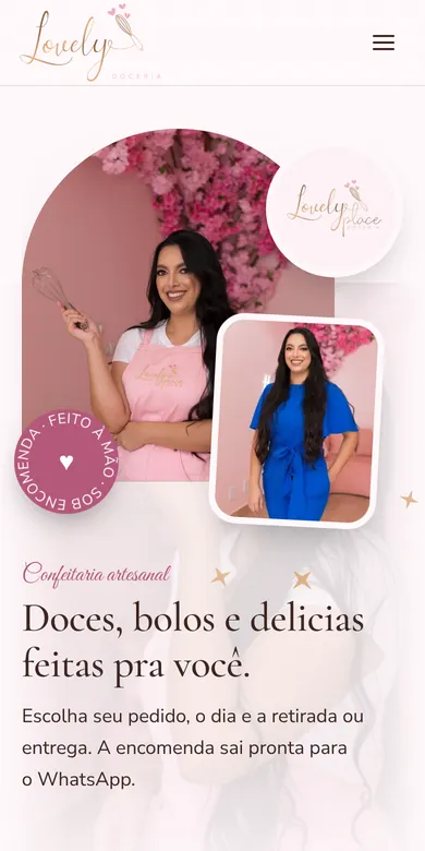 Site Lovely Place Doceria no celular